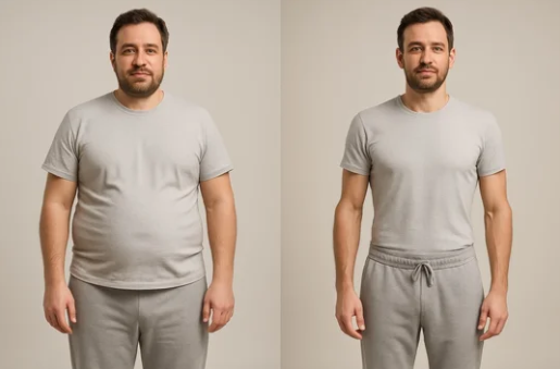 GLP-1 weight loss shots results timeline showing gradual fat loss progression